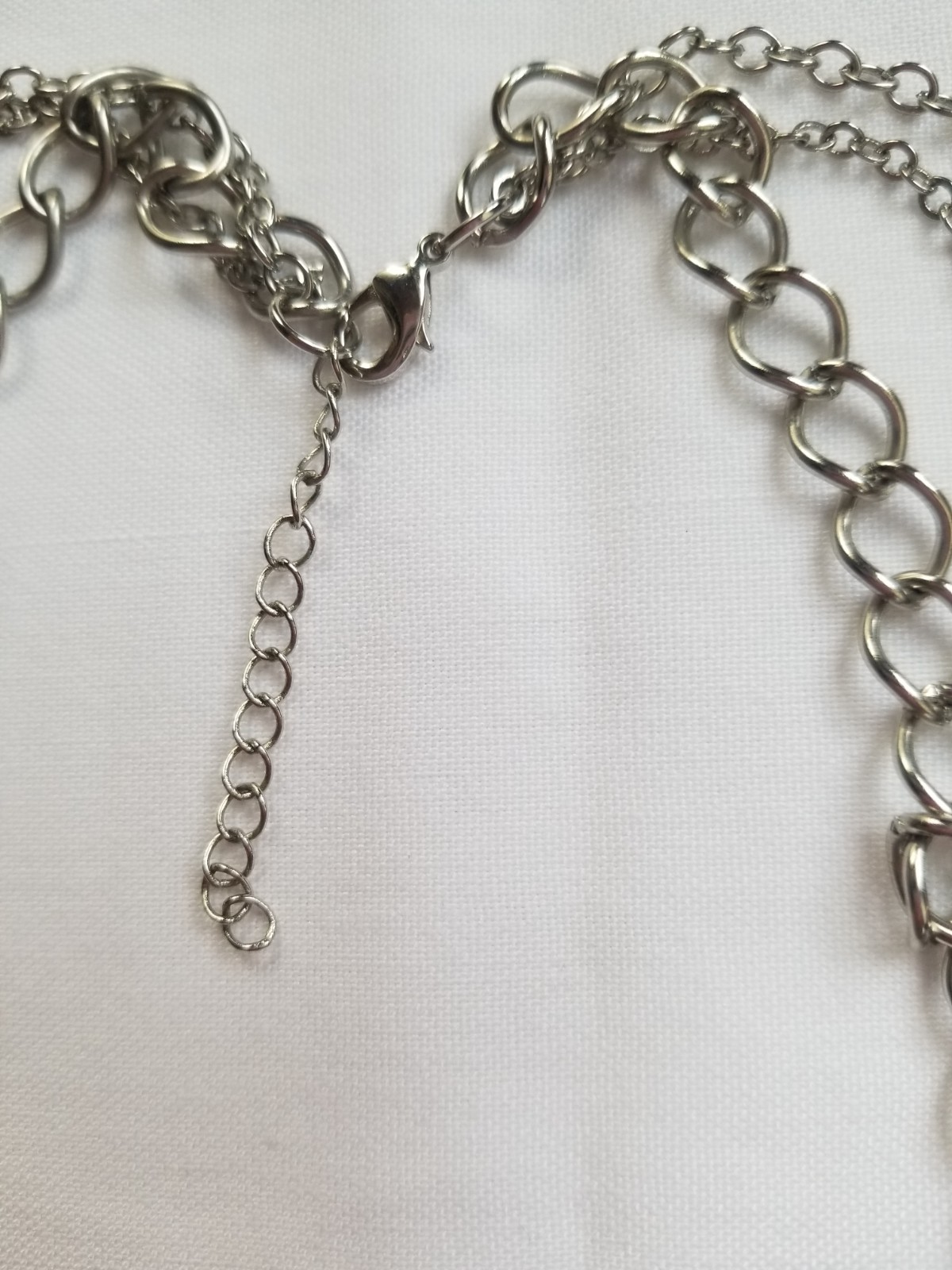 Vintage Glam Rhinestone Layered Necklace Silvertone Sparkle Clear