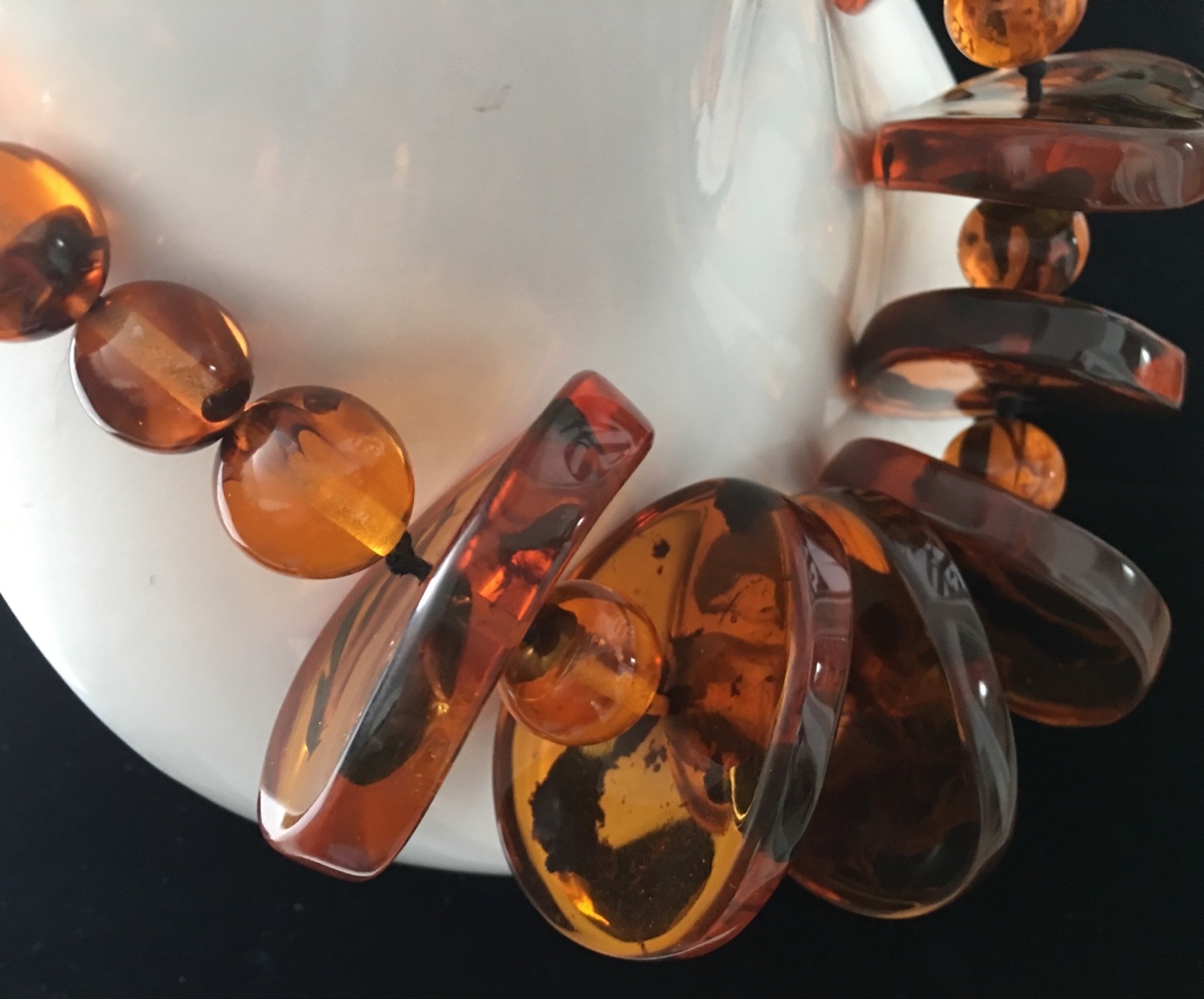Anthropologie Amber Resin Statement Necklace