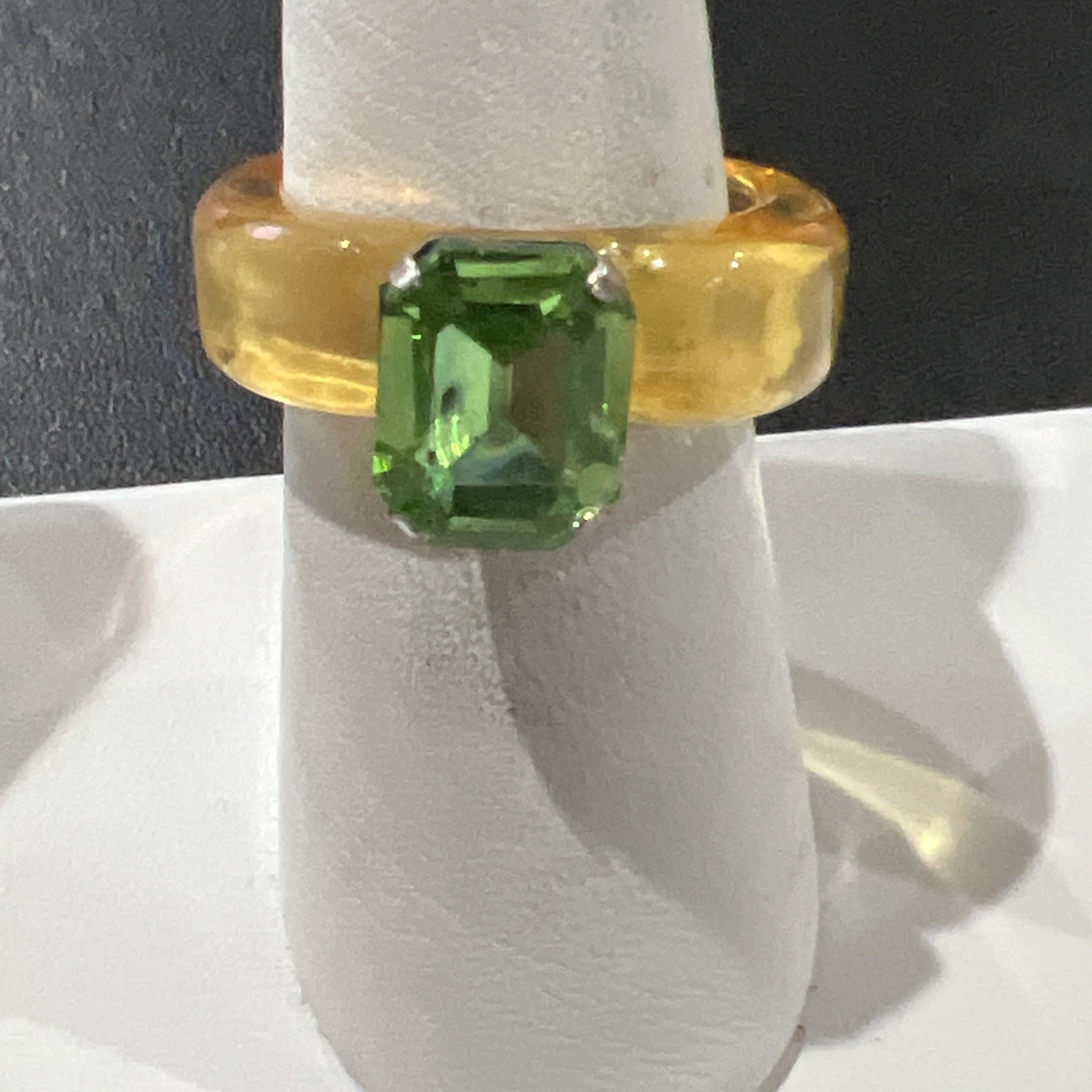 Lucite Plastic Ring Size 7.5