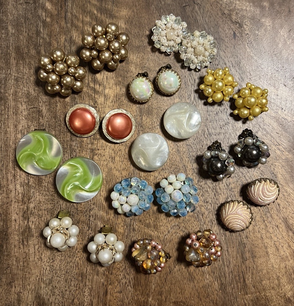 Vintage Clip On Earring Lot West Germany Hong Kong Japan