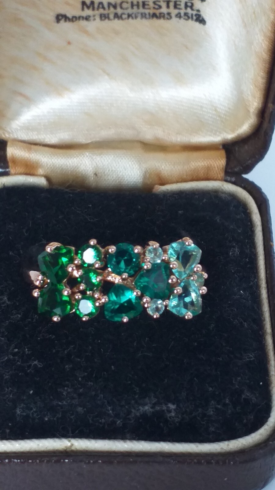 Vintage 1990-s 14 Ct Rolled Gold Emerald Ring Size UK O.5 US 7 1/4 – Hallmarked!