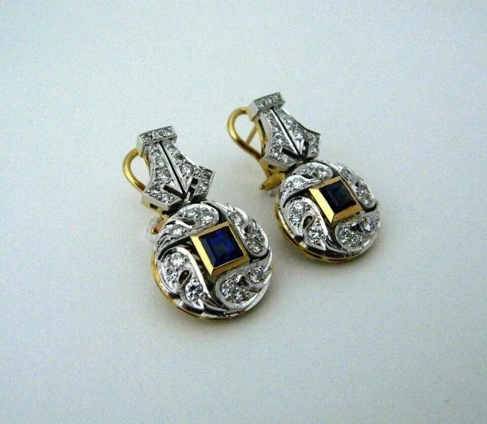 2.65Ct Art Deco Style Lab Created Diamond Anniversary 14K Gold Finish Earrings