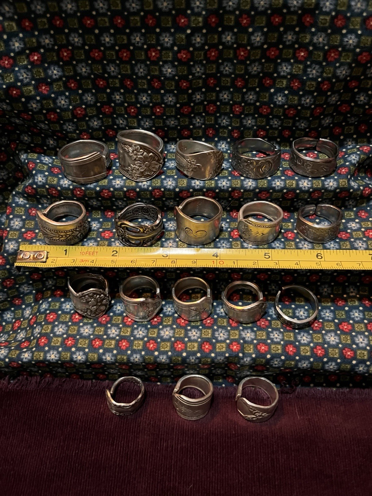 Spoon Ring Lot Of 18-Silver Plated & Stainless Steel Antique & Modern