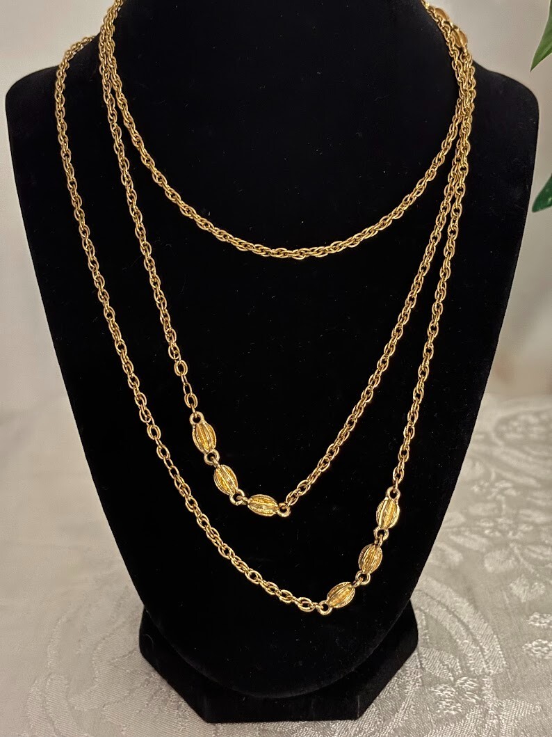 Monet Signed Necklace Gold Tone Chain Link – 57″ for any occasion