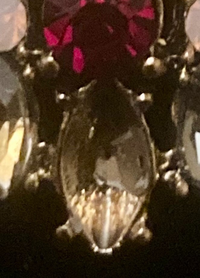 Vintage Hollywood Regency Style Ring Glass Rhinestone Size 7 Missing 1 Stone