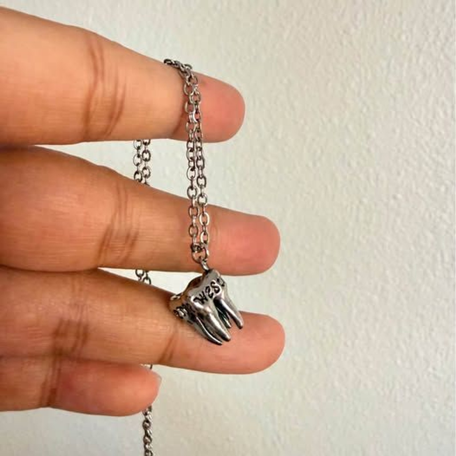 Vintage Wisdom Tooth Pendant Necklace | Stainless Steel Chain