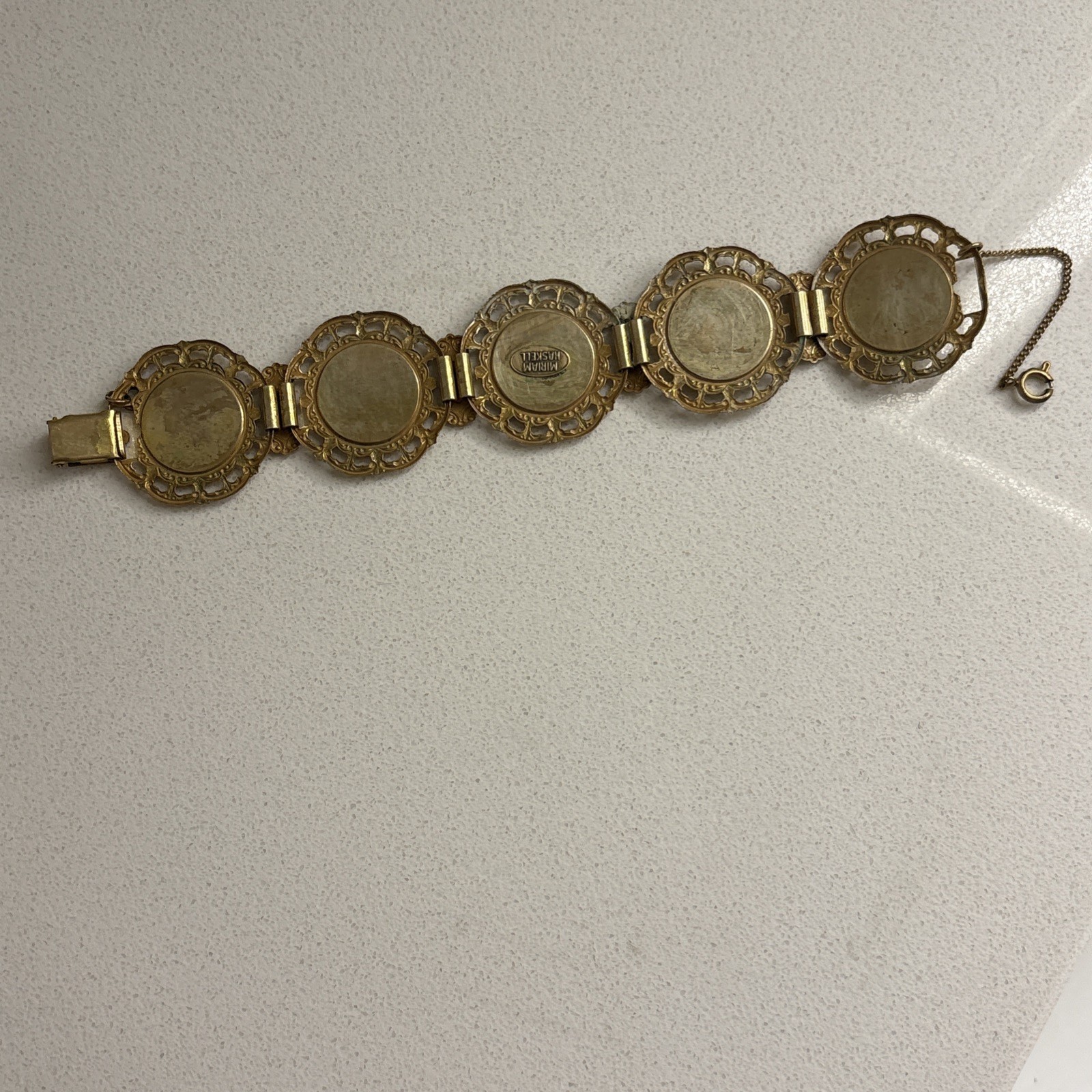 Miriam Haskell Vintage Gold Plated Coin Bracelet—Queen Of Australia—Statement!