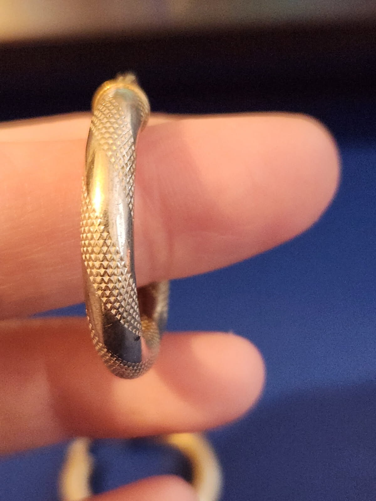 Sterling Silver Textured Hoop Earrings