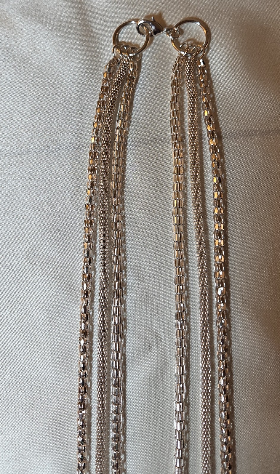 Triple-Strand Silver Chain Necklace