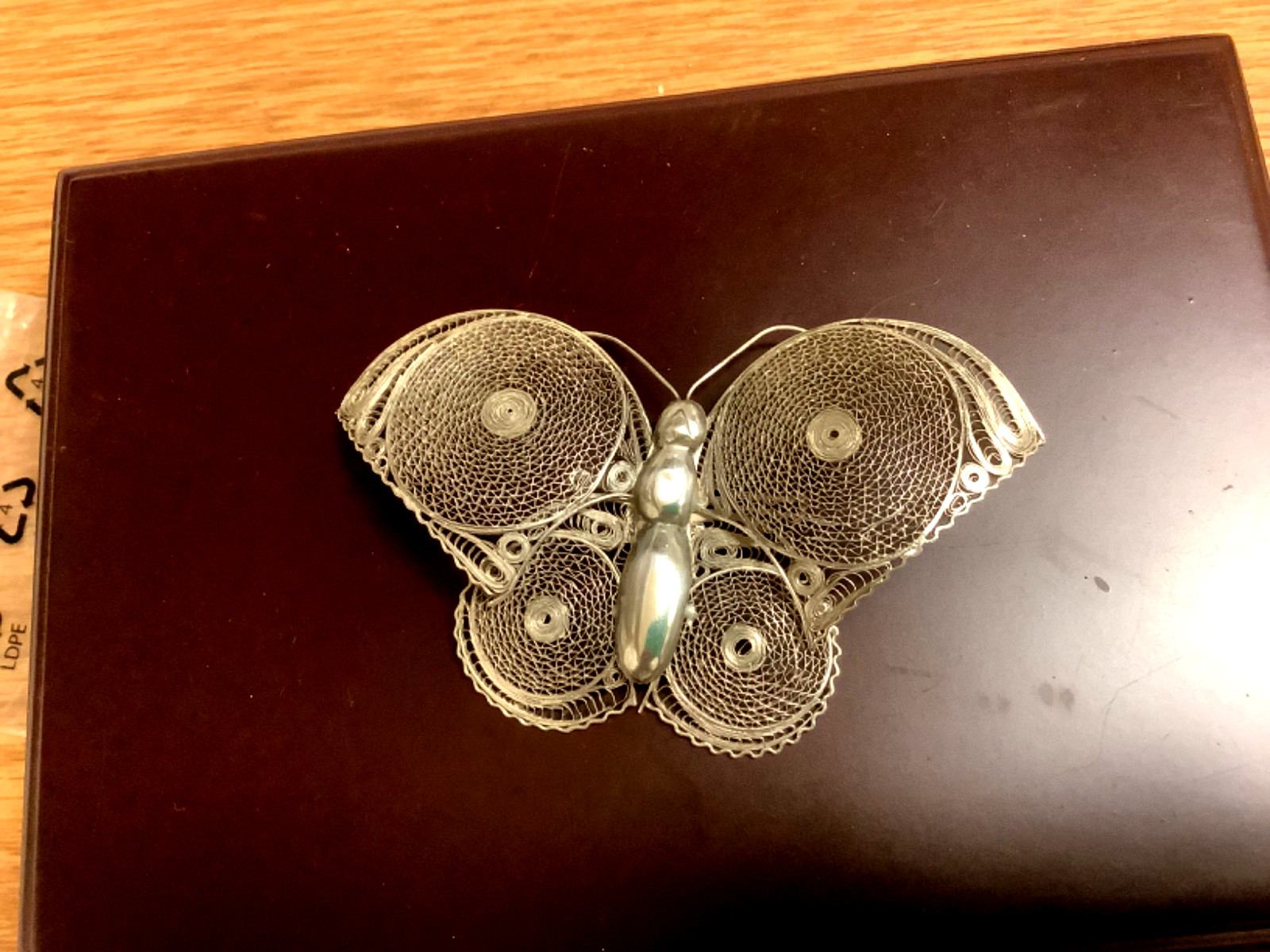 Amazing Vintage Mexico Sterling Silver Large 4” Butterfly Pin Brooch ~ Signed