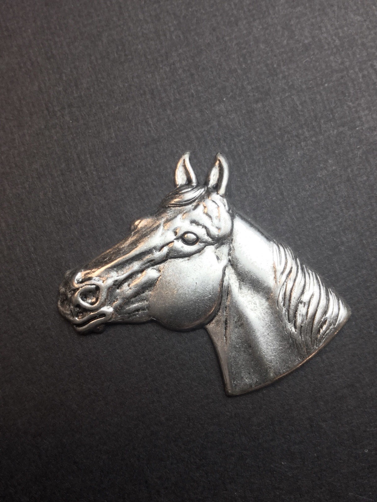 40024 Matte Silver Oxidized Quarter Horse Brass Jewelry Finding