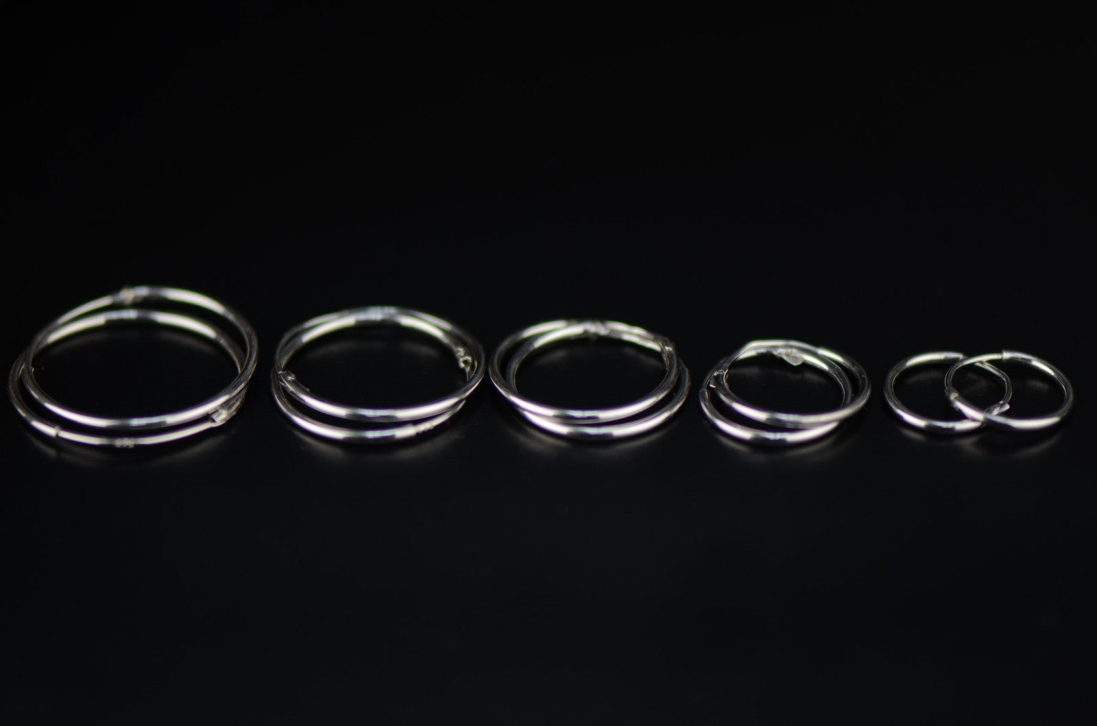 Sterling Silver Hoops Pierced Earrings