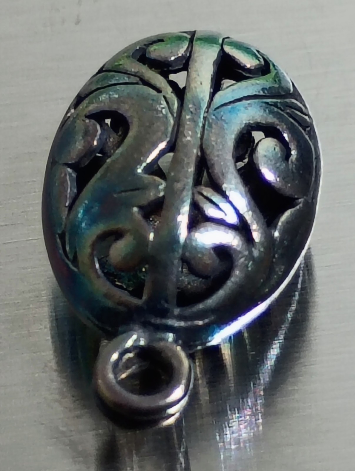 Vintage Sterling Silver Charm Locket / Pendant Wonderful Toning 1.6g