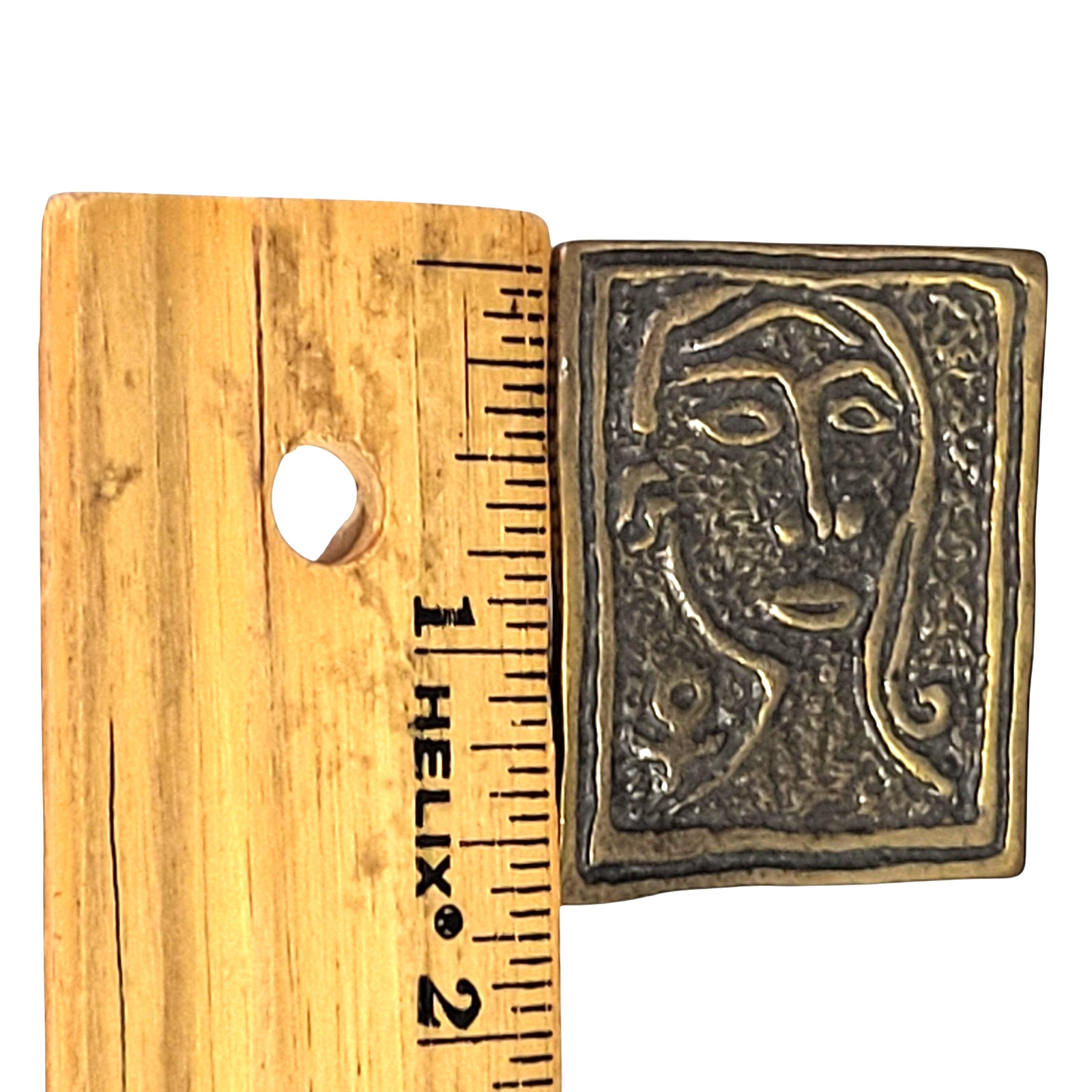 Vintage Brooch Pin Womans Face Cubist Indigenous Ethnic Brutalist African Estate
