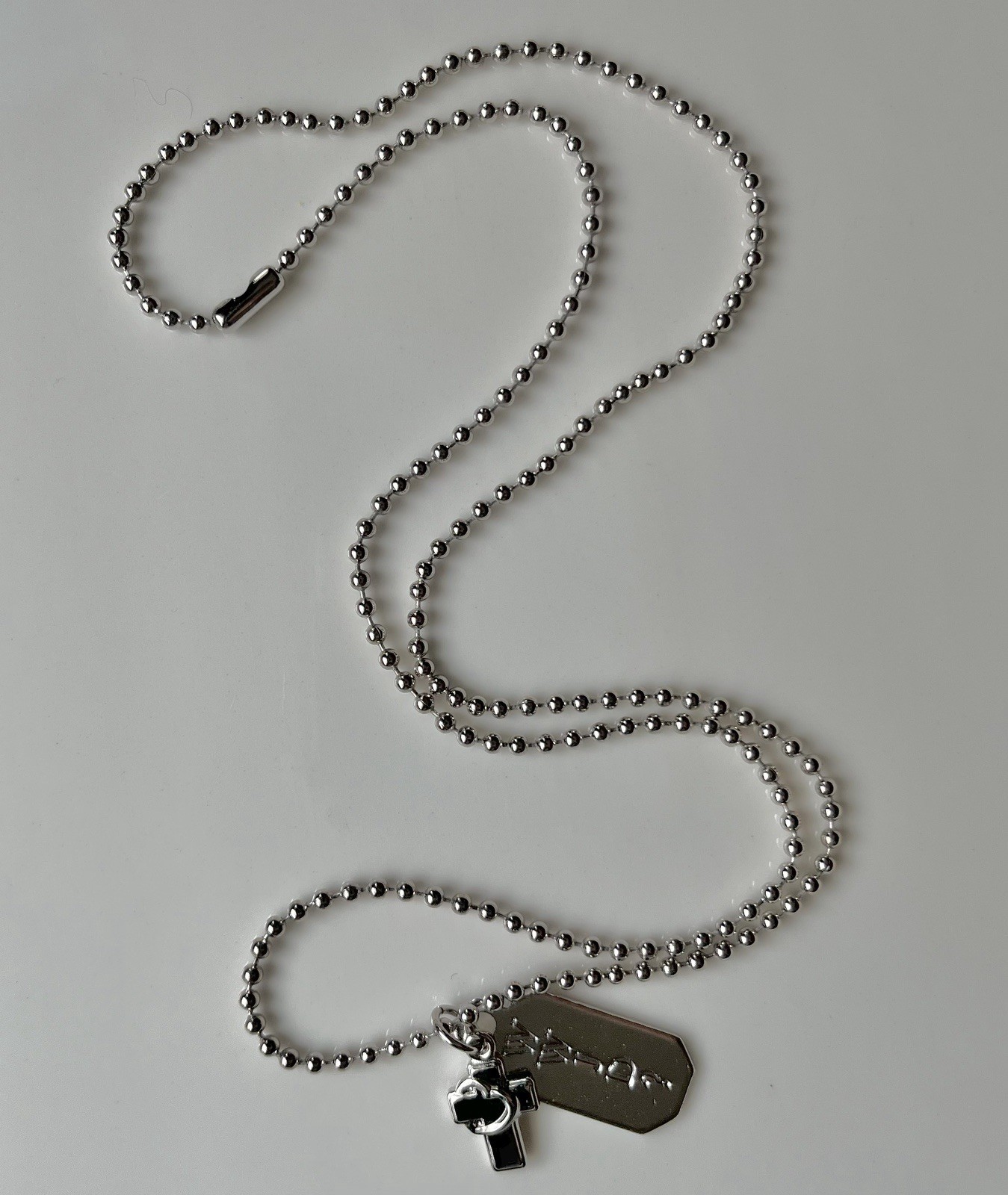 ✝️ WWJD Christian Pendant Dog Tag Necklace w Cross Charm What Would Jesus Do?