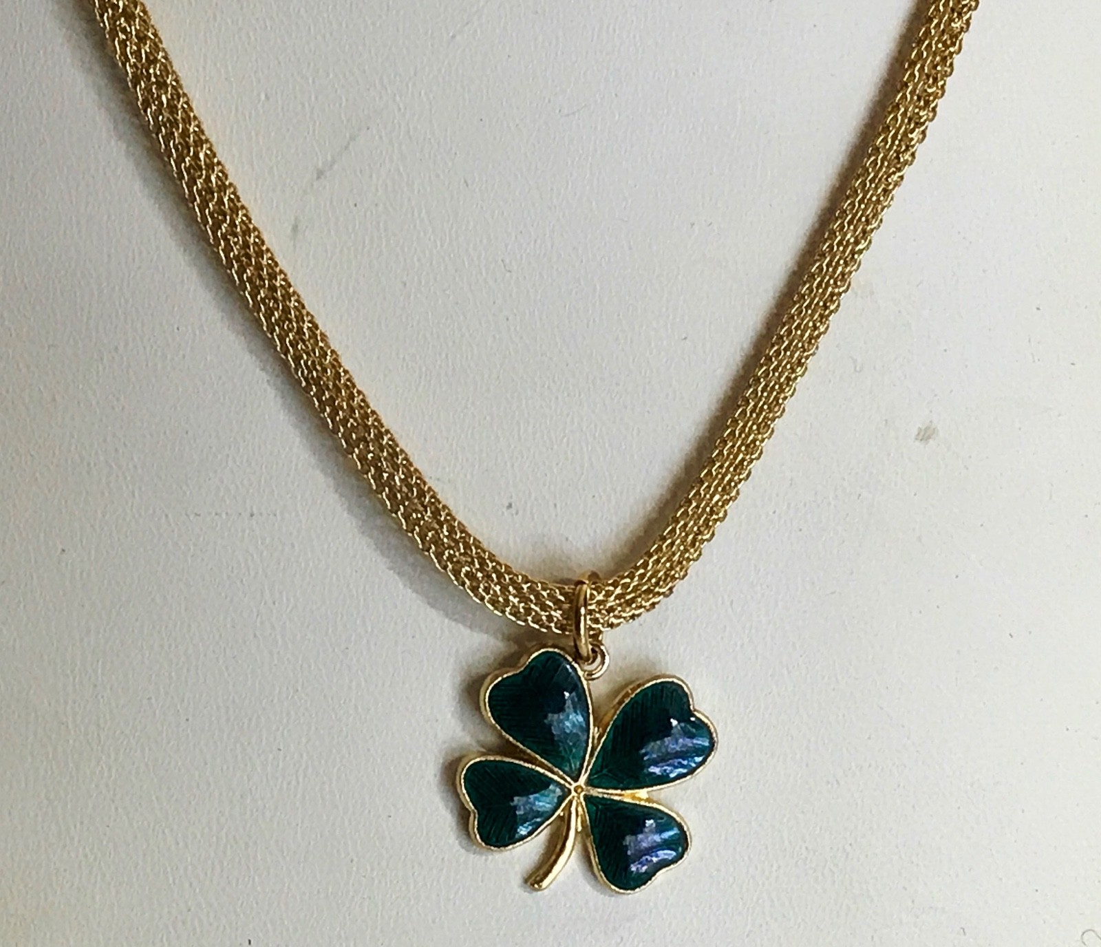 4 Leaf Clover Choker,Enameled four leaf,Irish Necklace,Sarah Coventry Choker G94