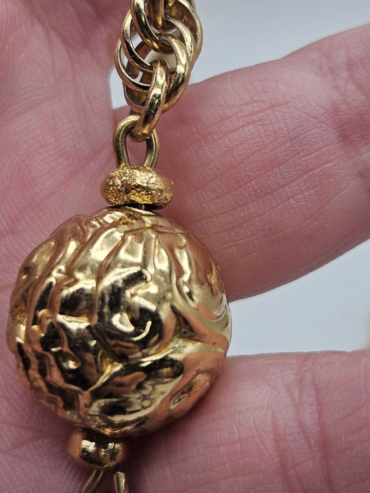 Vintage Yves Saint Laurent YSL Gold Tone Rope Chain Necklace AS IS