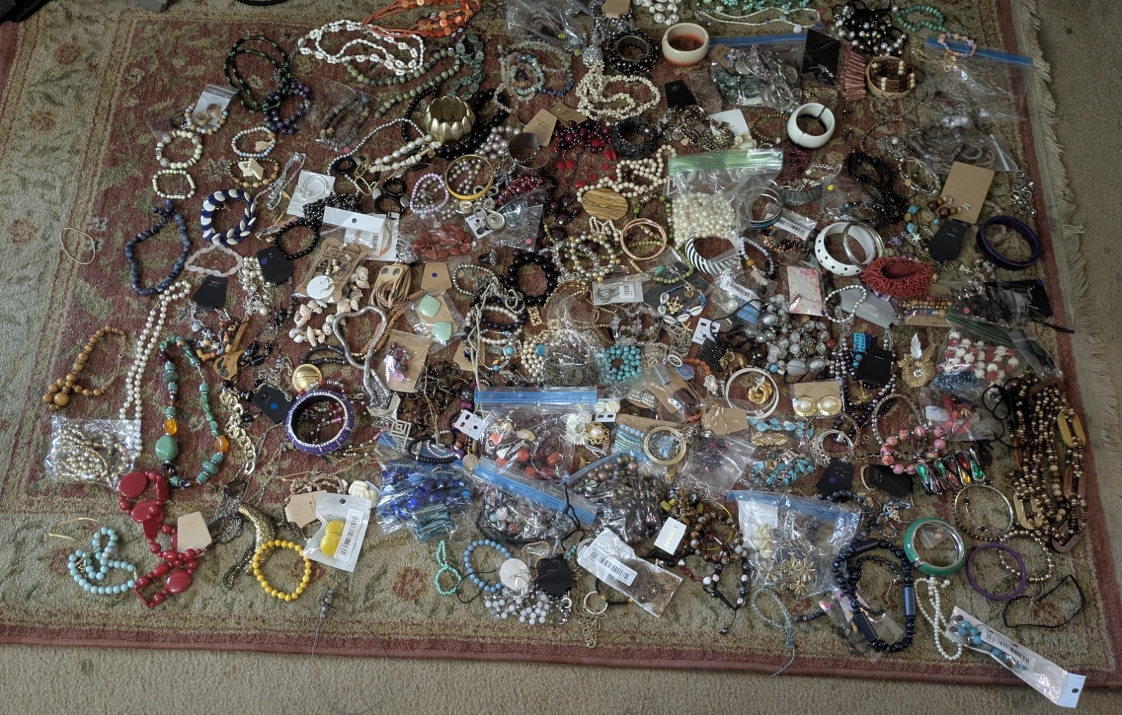 17 Lbs Of Unresearched Vintage/Modern/New Resell Or Crafting Jewelry Lot