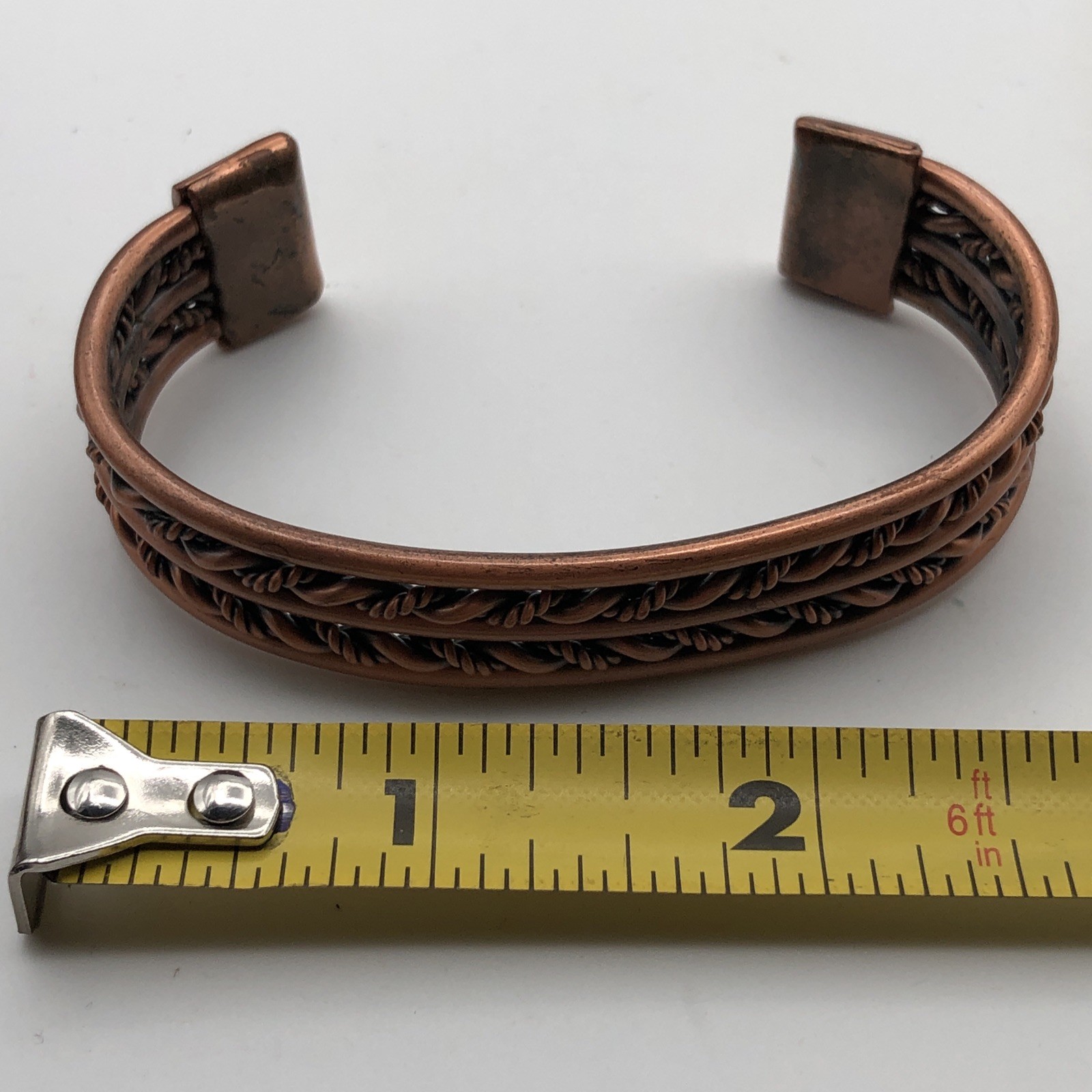 Vintage Copper Braided Rope Chain Cuff Bracelet