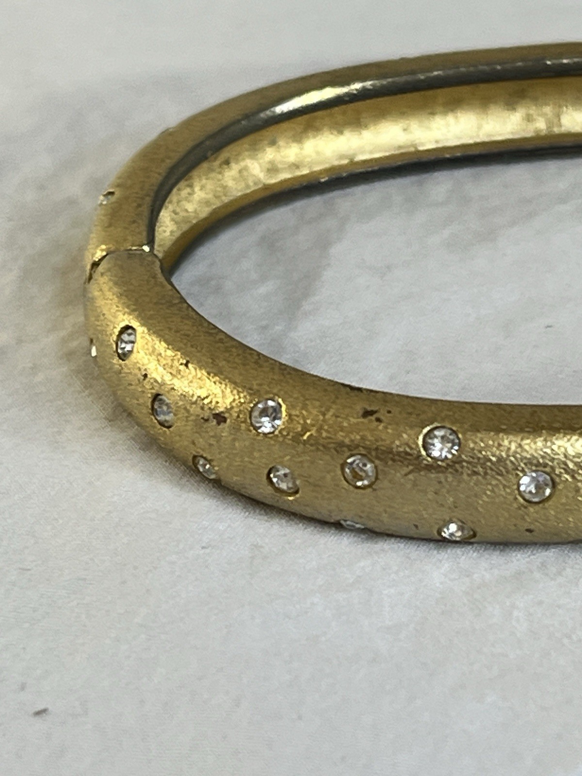 Vintage Swarovski Set Bracelet and Clip Earrings Matte Gold Tone Polka Dots