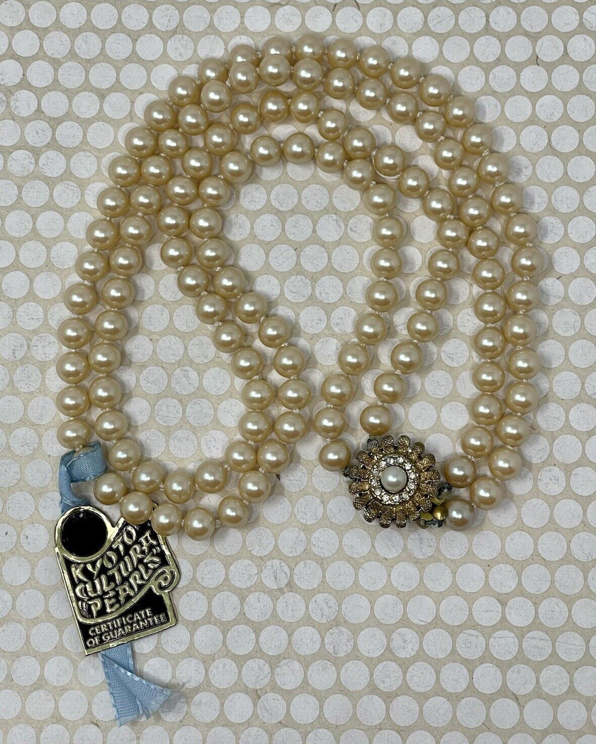 Vintage Signed KYOTO CULTURA “PEARLS” with Original Tag