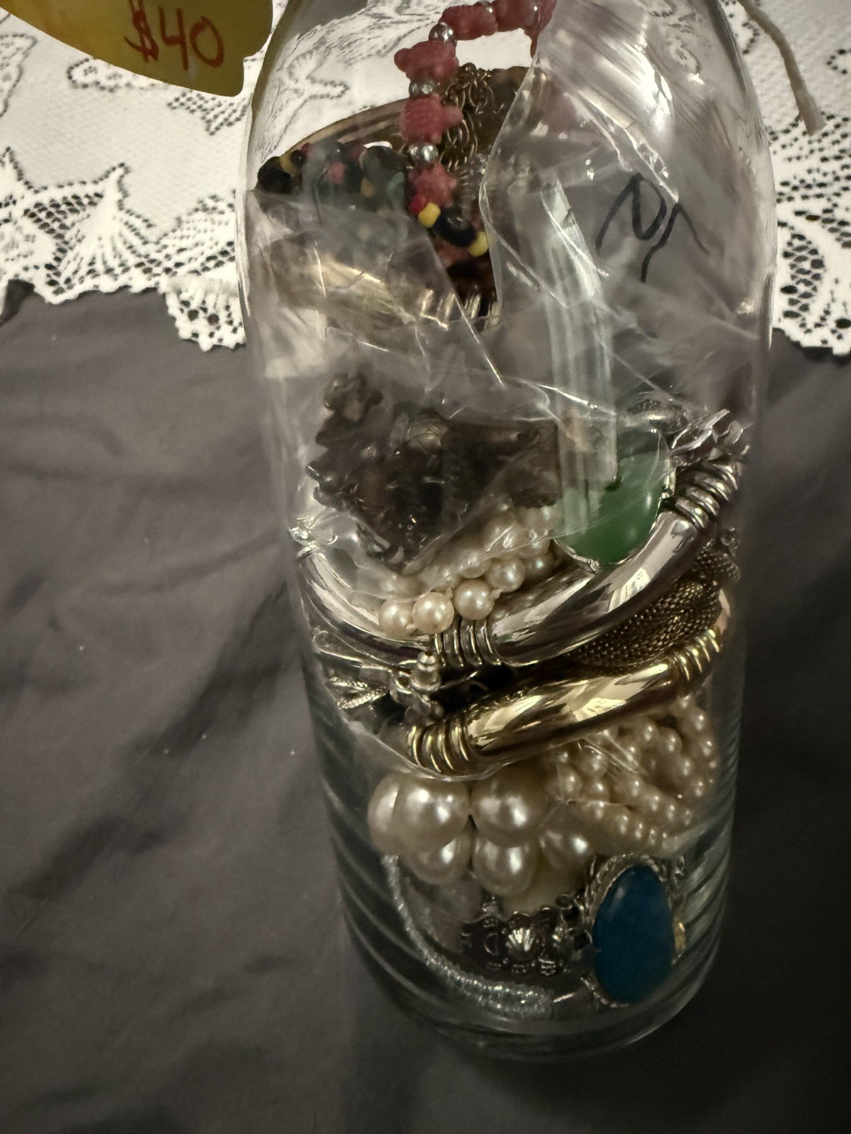 Mystery estate jewelry Jar Untested Wearable Vintage Modern 45pieces