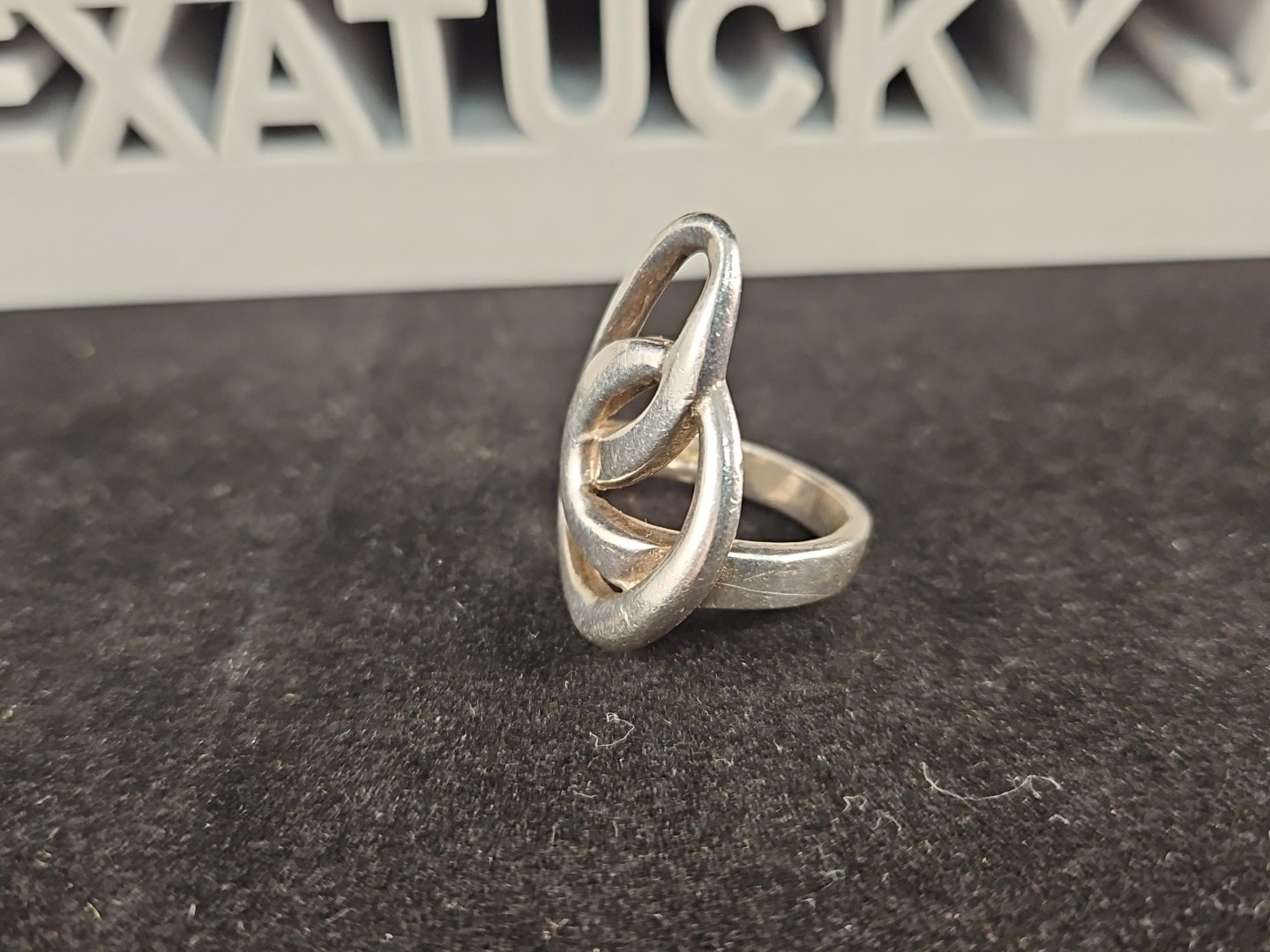 Scandinavian Modernist Sterling Ring Signed ND Size 5.5