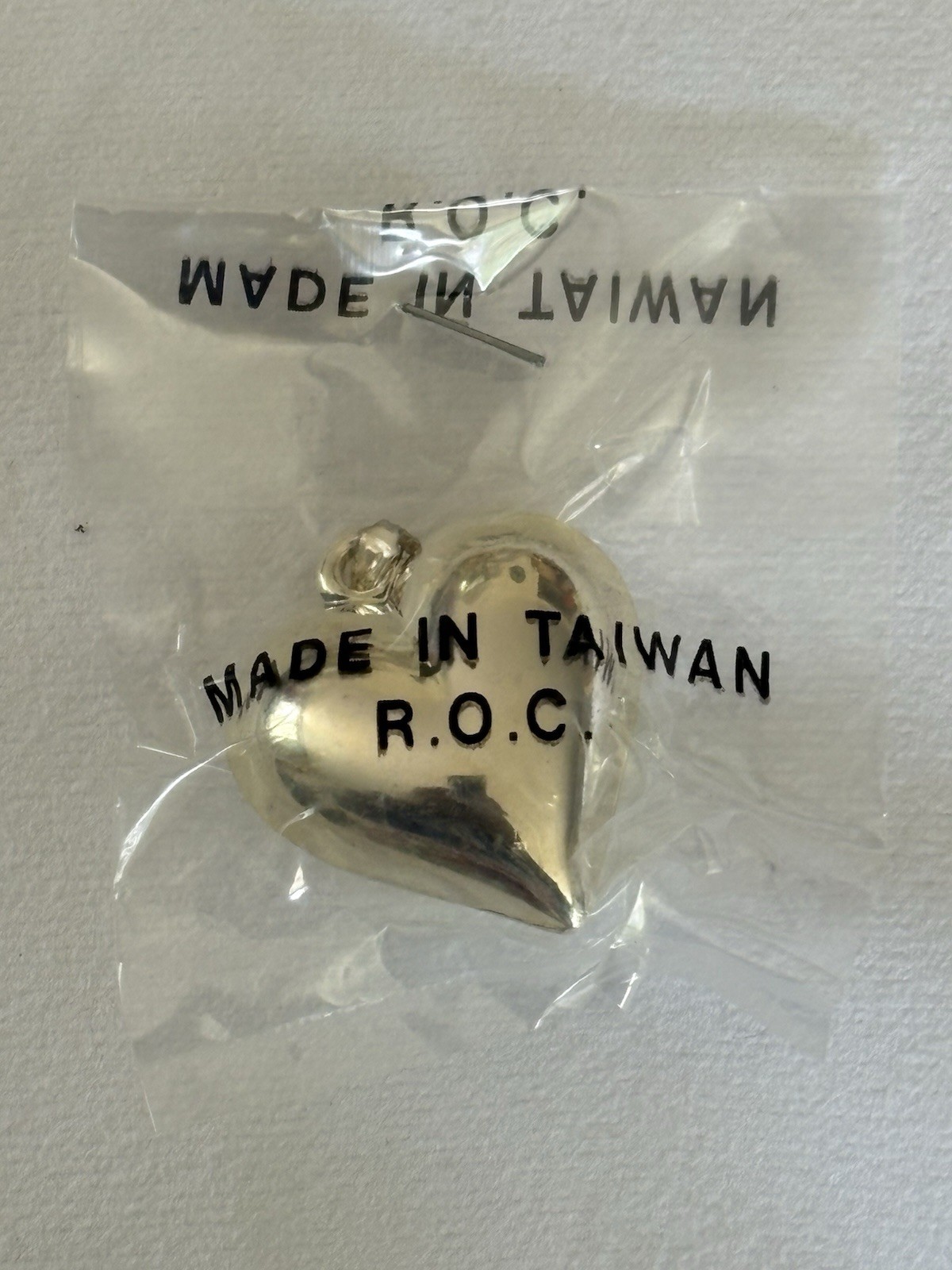 Lot Of 10 Puffy Heart Silver Plated Pendant Charm 1” Taiwan 1980’s NEW NIP