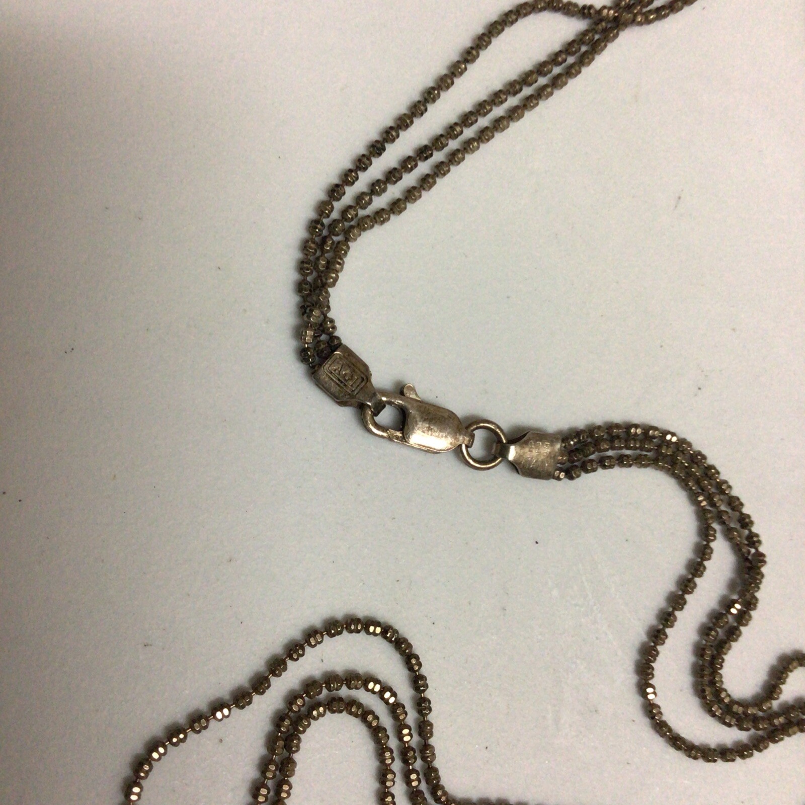 Vintage 925 Real Rose Quartz Pendant W/ VTG DESIGN AGI 925 ITALY Necklace