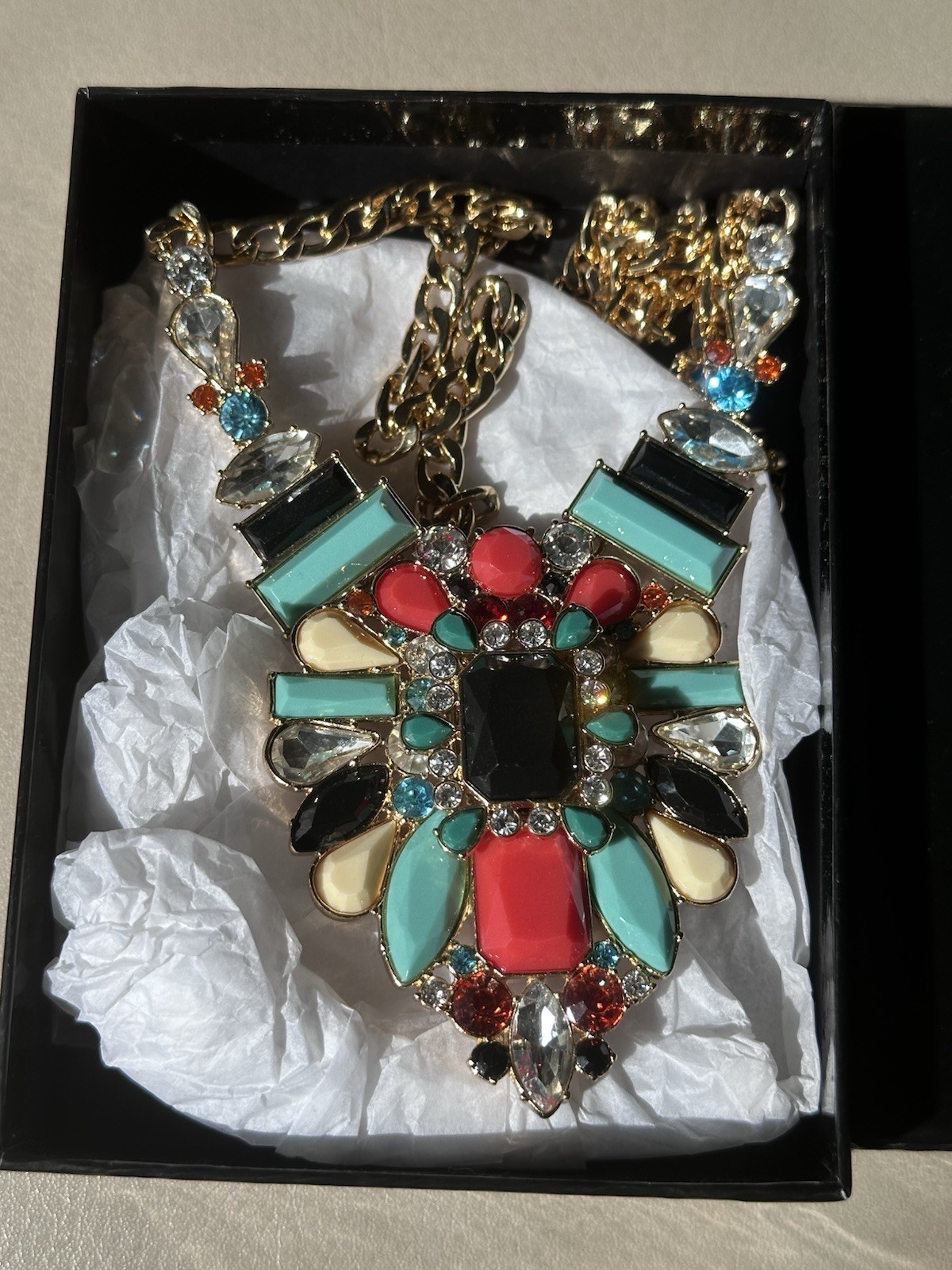JOAN RIVERS CLASSICS COLLECTION Vintage Statement Mosaic Necklace in Box
