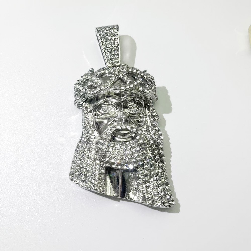 Zinc Alloy Diamond-studded Vintage Portrait 24″ Cuban Chain Hip Hop Necklace