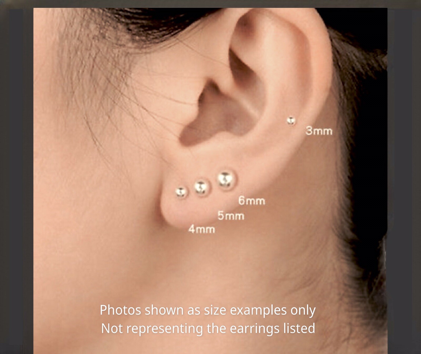 Sterling Silver Tiny Yin Yang Stud Earrings 5mm with Braid