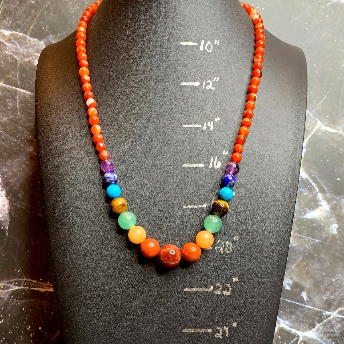 Seven Chakra Gemstone Necklace | Natural Stone Energy Jewelry