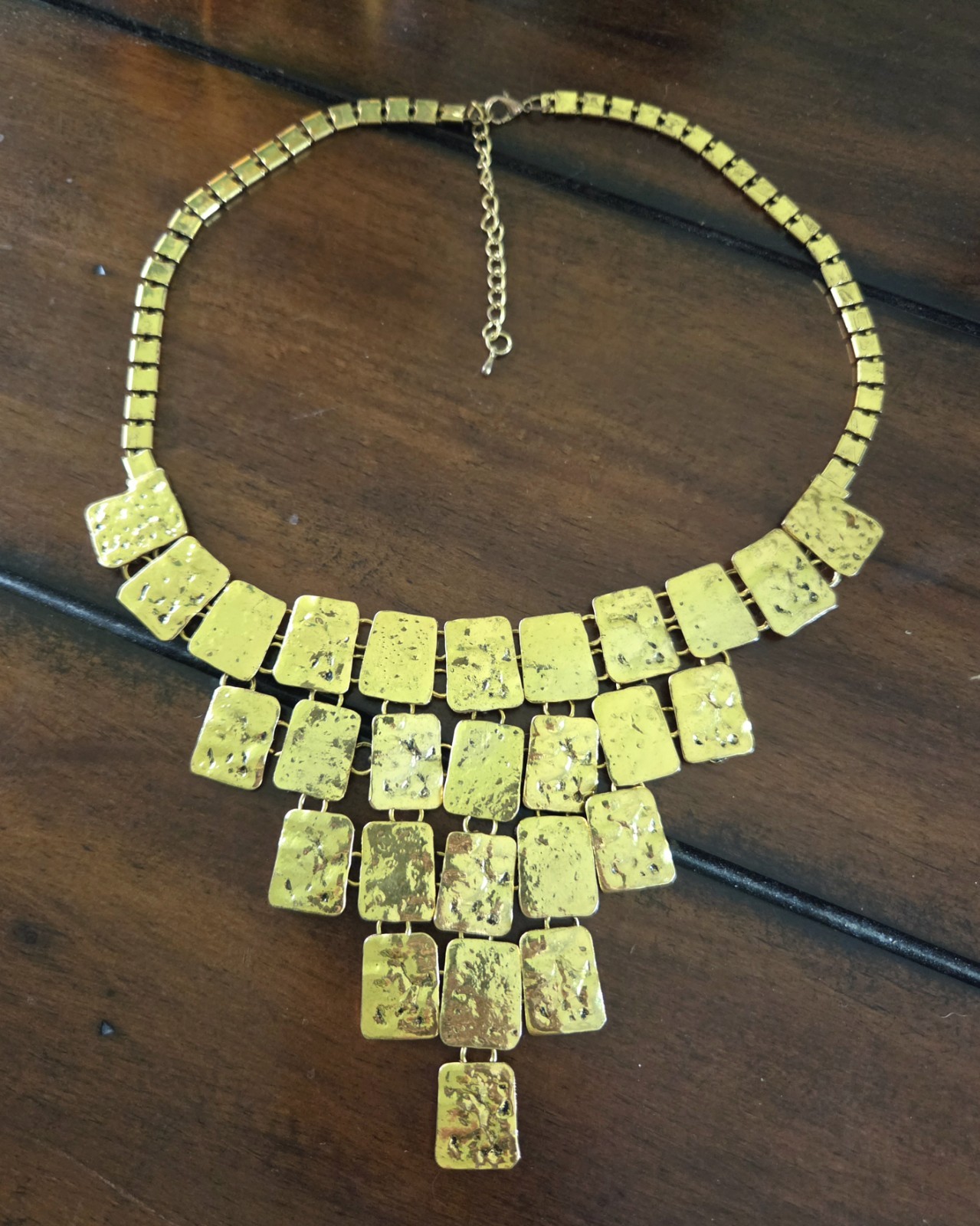 Vintage Gold-plated Modernist Cleopatra Style Bib STATEMENT NECKLACE