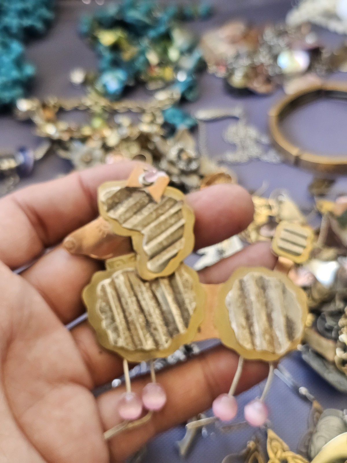 Vintage To Now CRAFT JUNK SCRAP Jewelry Lot Parts Or Repurpose Pre Owned V9