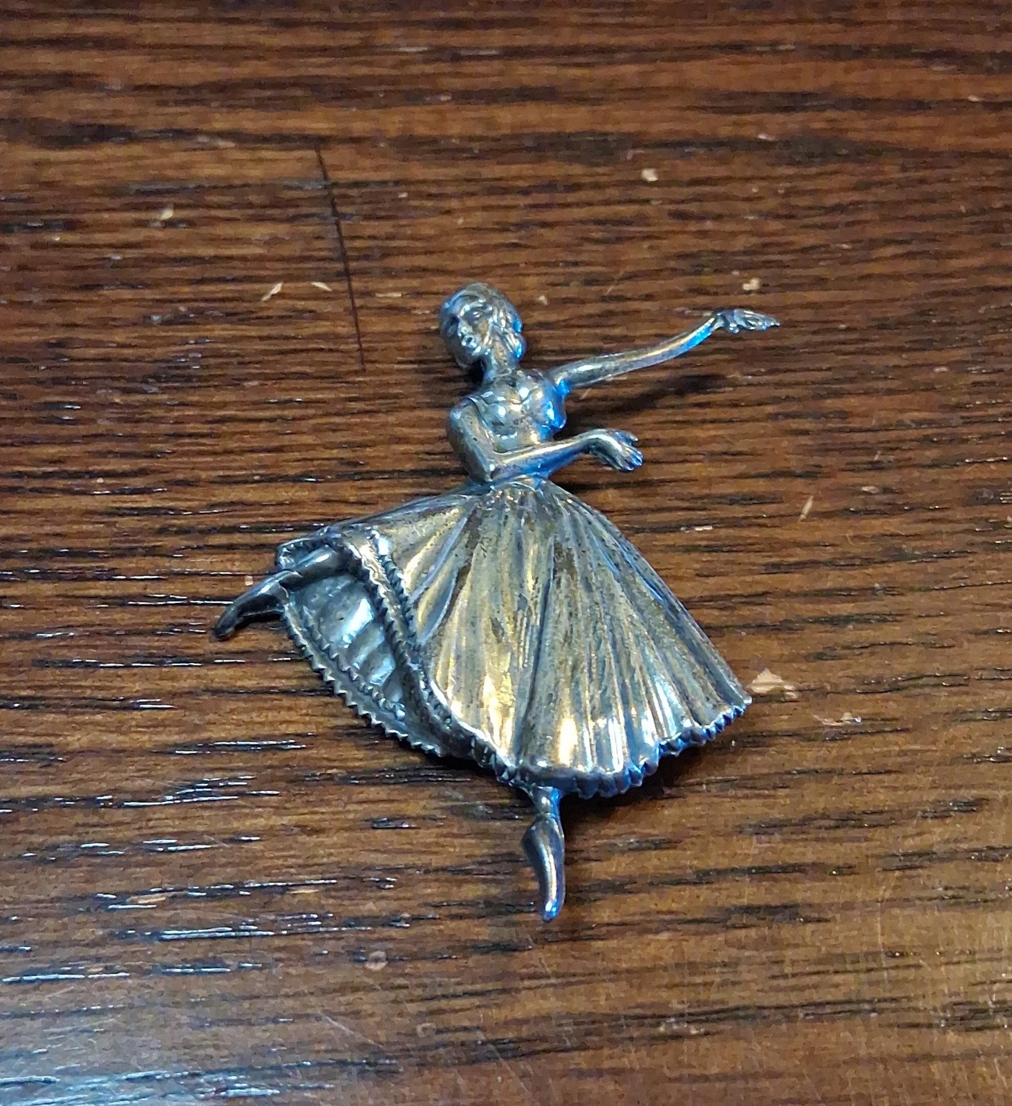 Vintage Lang Sterling Ballerina Dancer Brooch Pin 7g See Pics/Description