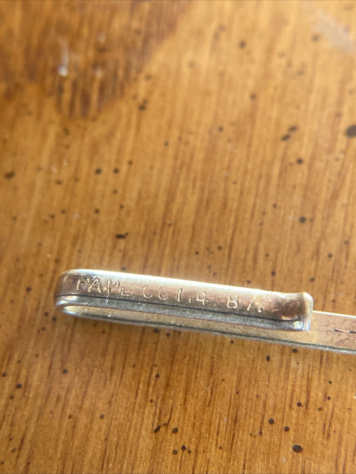 Antique Gold Plate pat’d oct 4th 1887 Bar Clip Hook Slide Clasp Pocket Shirt Tie