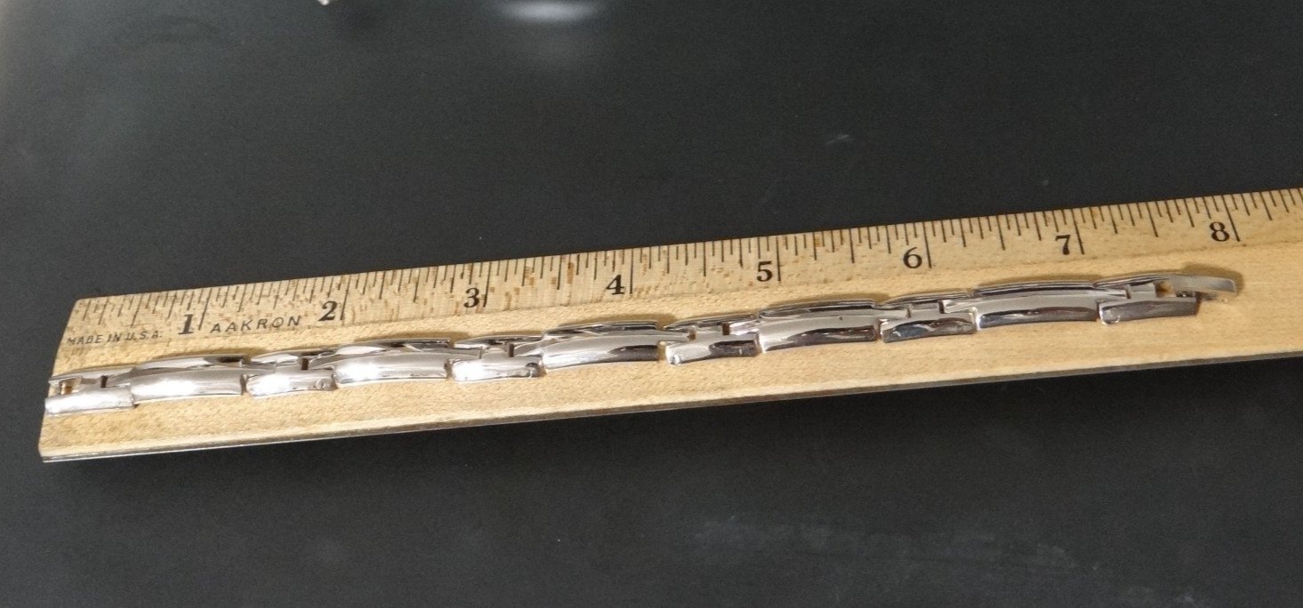 Vintage 925 Sterling Silver Panel 7″ Bracelet 30g