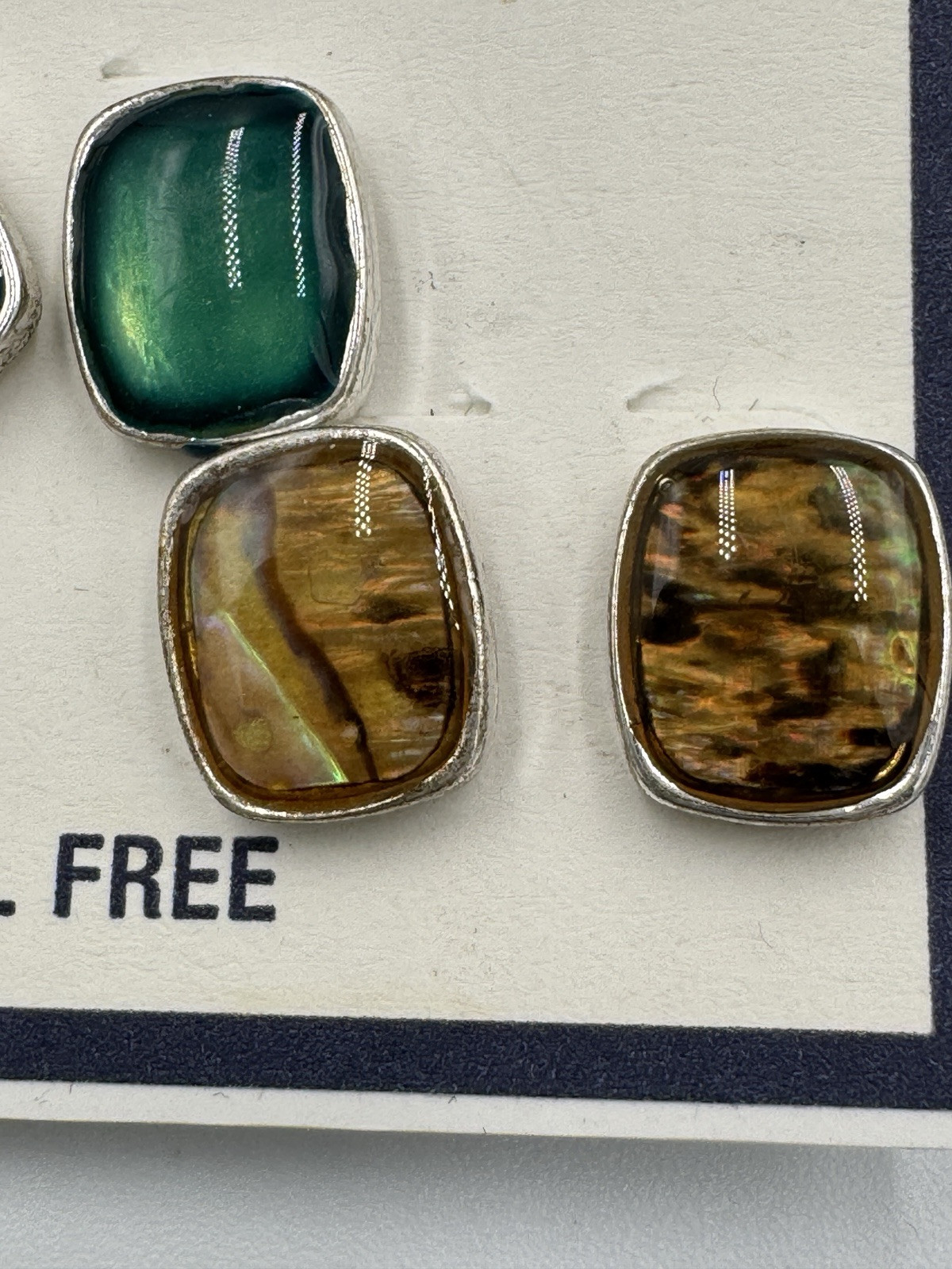 Croft & Barrow 3-Pair Stud Earrings Set Multicolor Nickel Free Giftable NWT