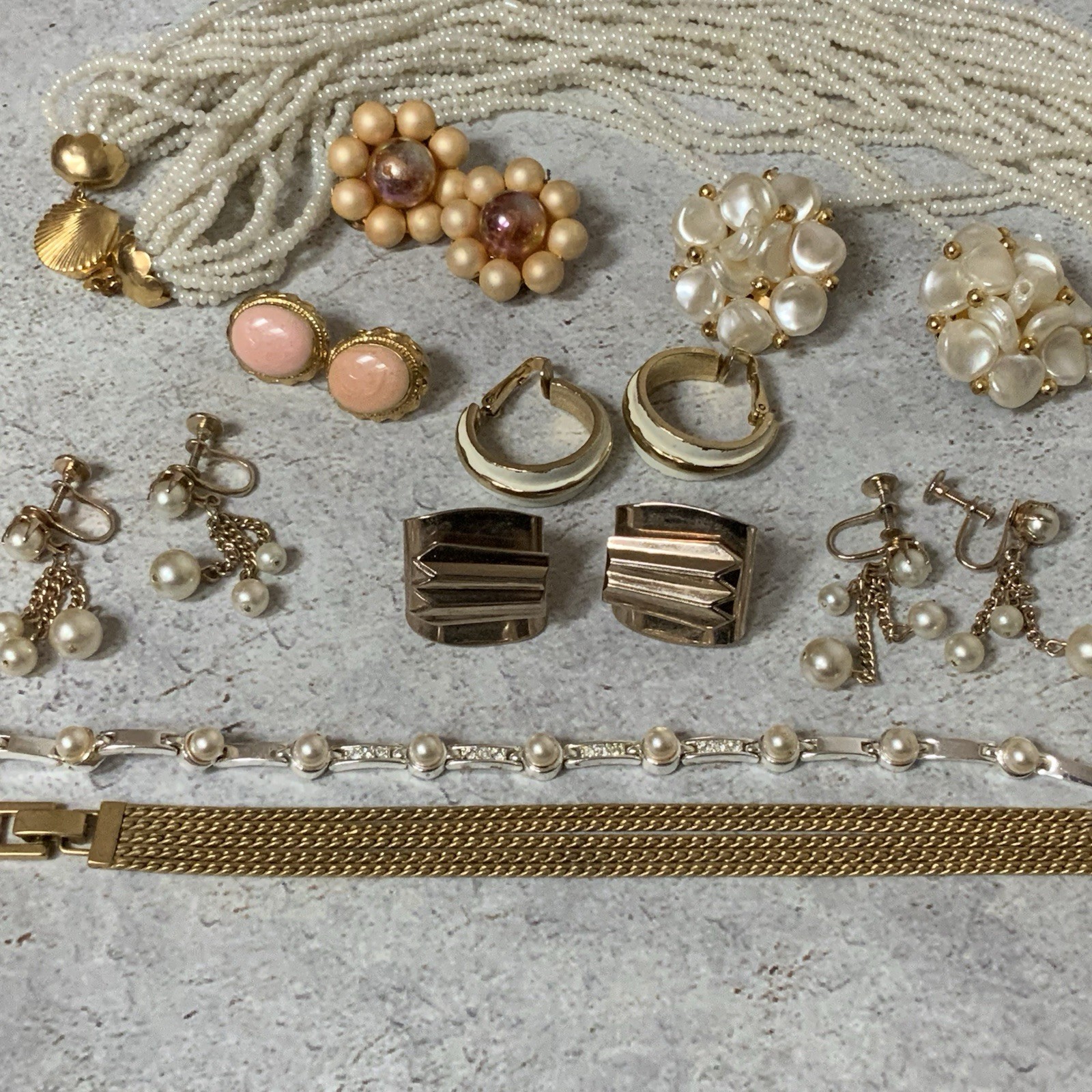 Vintage Jewelry Lot Pearl Bead Feminine Romantic Mixed Wearable Assortment