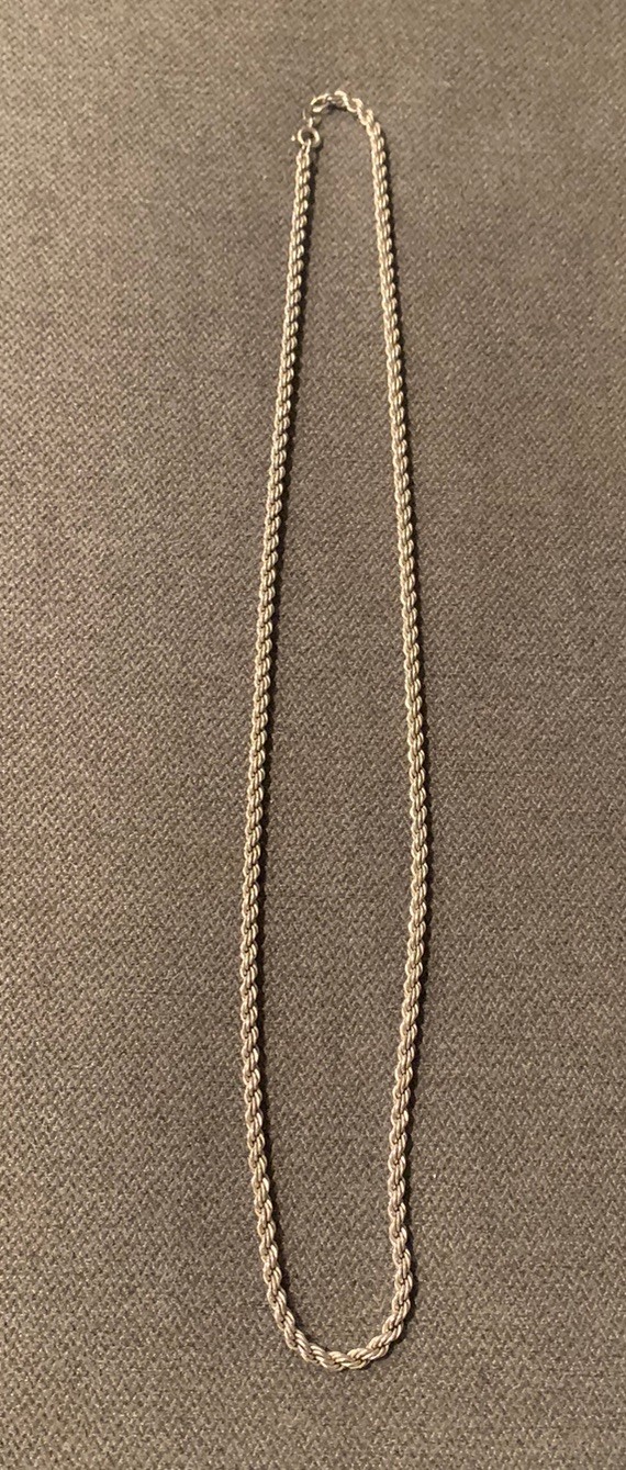 Vintage Armbrust Sterling Silver 1.5 mm Rope Chain Necklace 20in Long 15.33 g