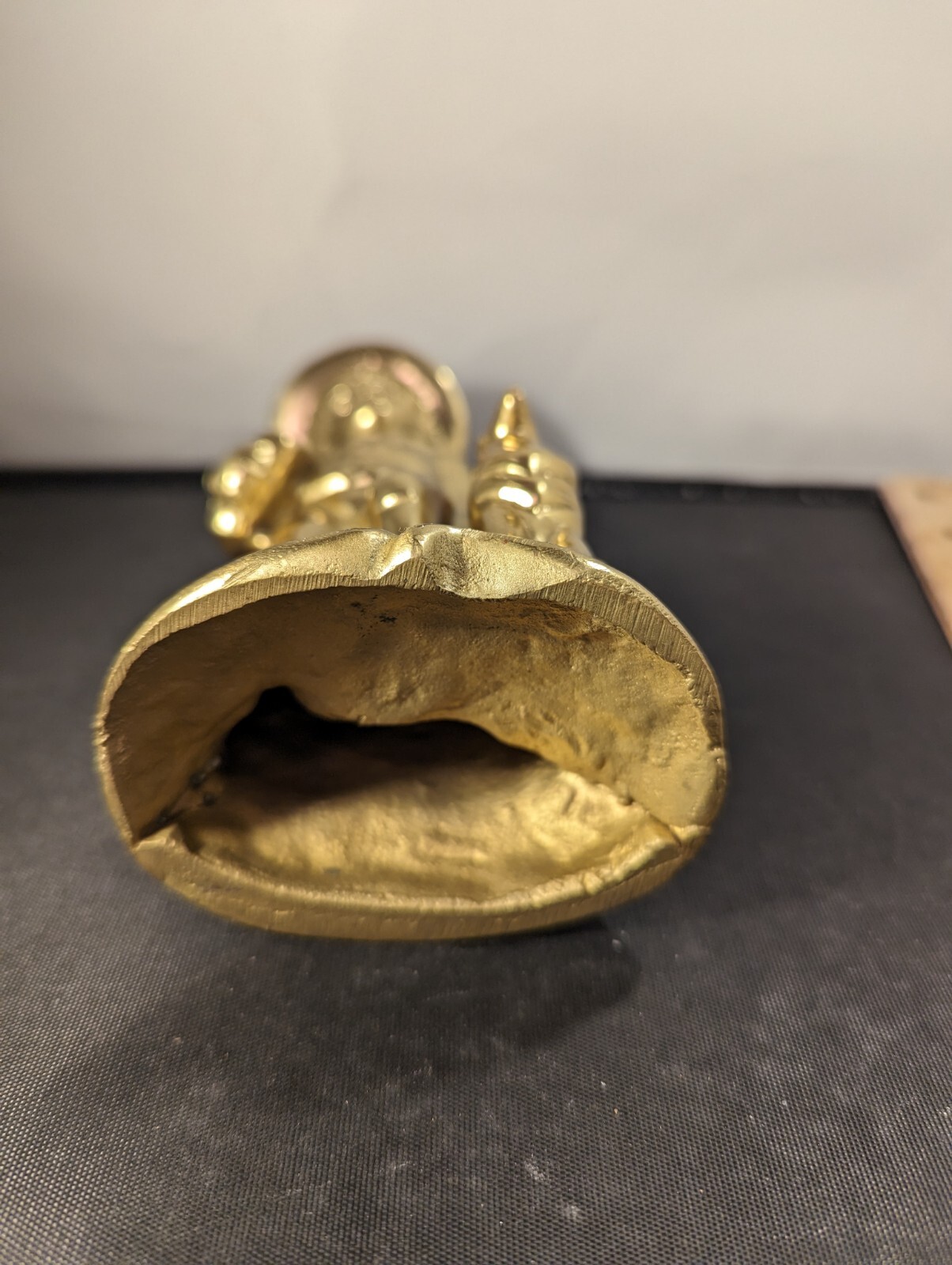 Brass Vtg Boy, Carrying Books, With His Dog By His Side, Statue, Paper Wte