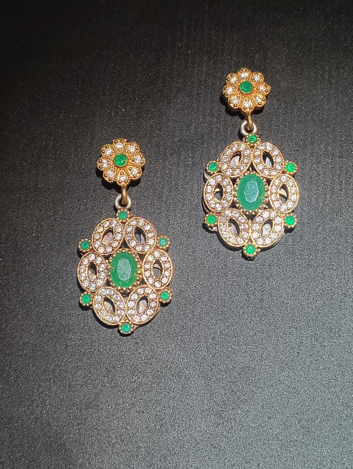 vintage costume emerald earings