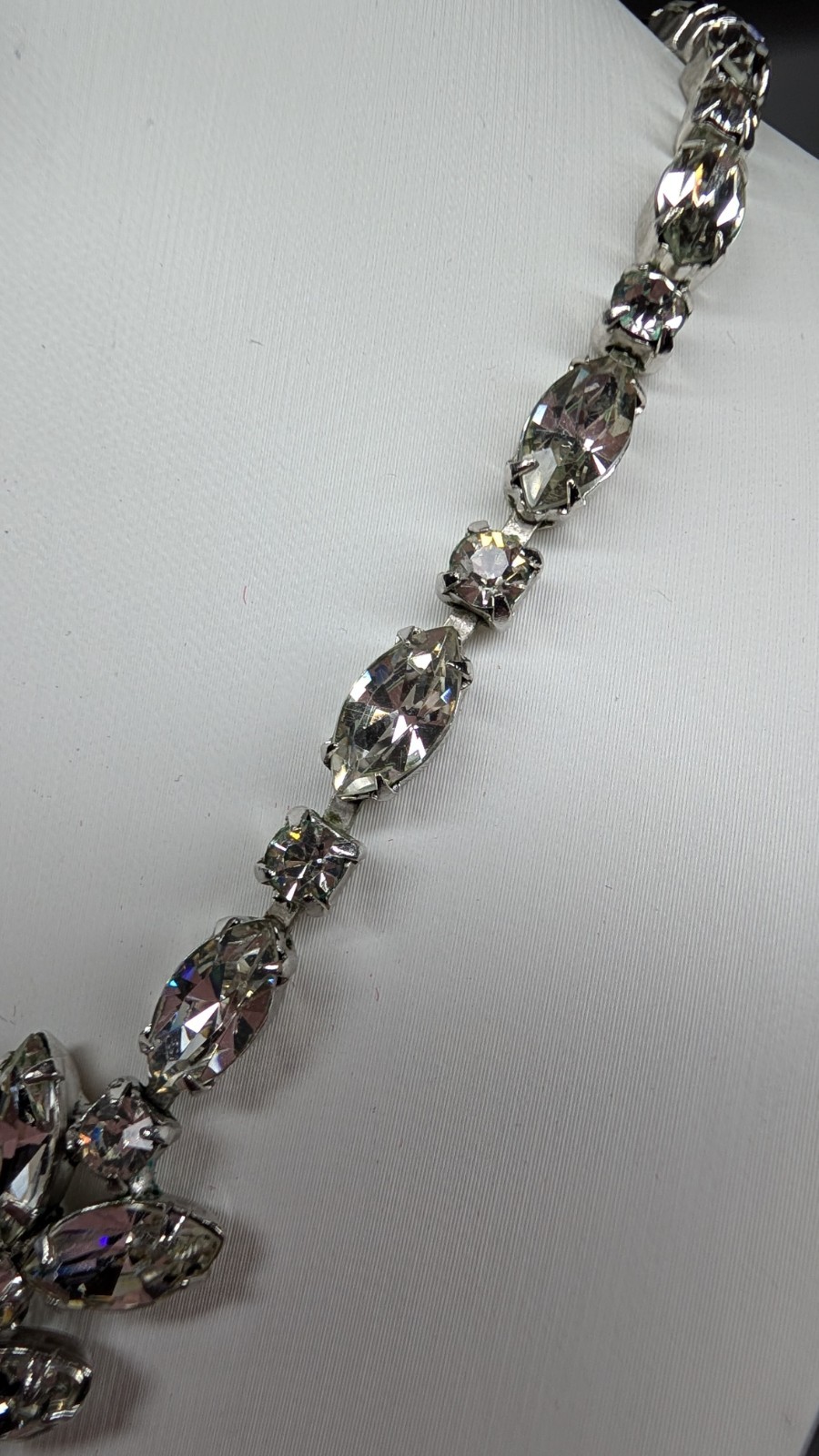 Fabulous vintage CHRISTIAN DIOR by KRAMER rhinestone adjust. statement necklace