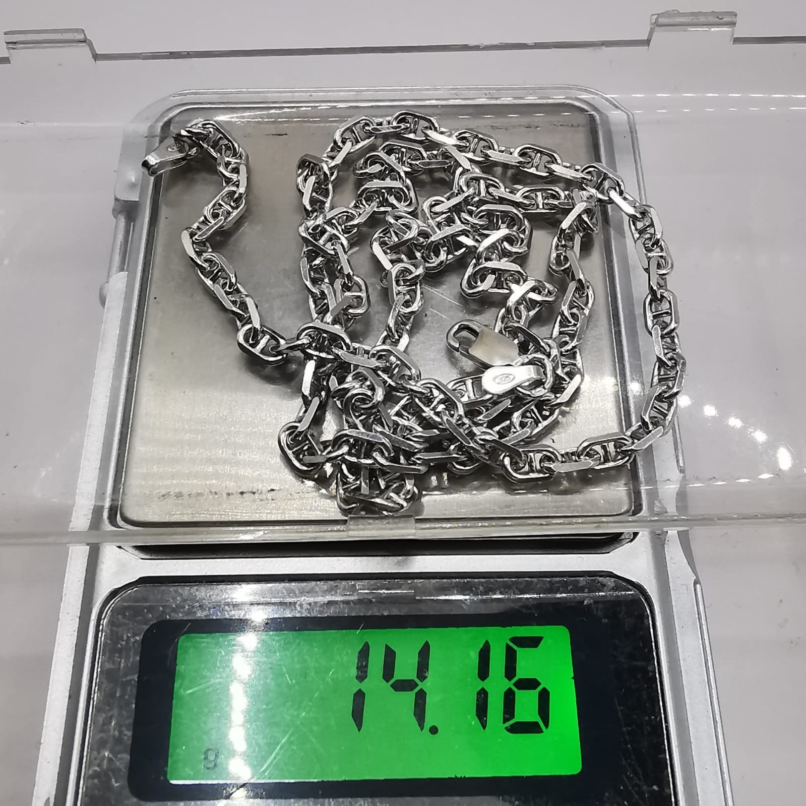 925 Sterling Silver Vintage Unusual Anchor Chain Necklace Thin Link Men’s