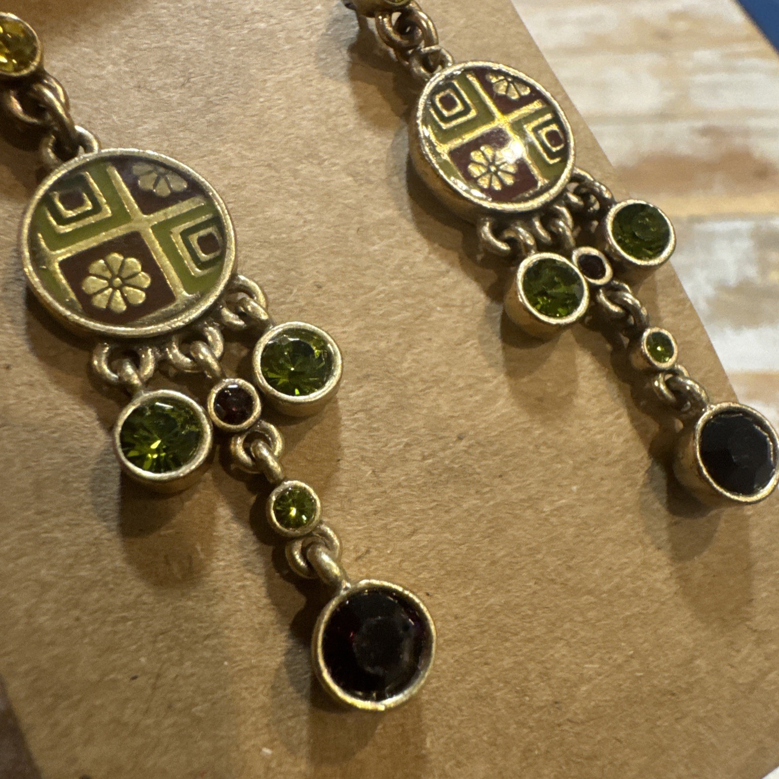 VTG Pilgrim Danish Design birthstone dangle earrings