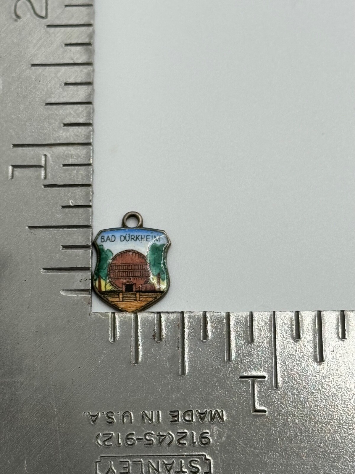 Vintage Bad Durkheim Enamel 800 Silver Germany Shield Travel Souvenir Charm