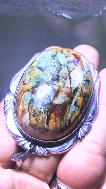 museum grade old agate pendant 42gr Rare Collcetion multi color garut west java