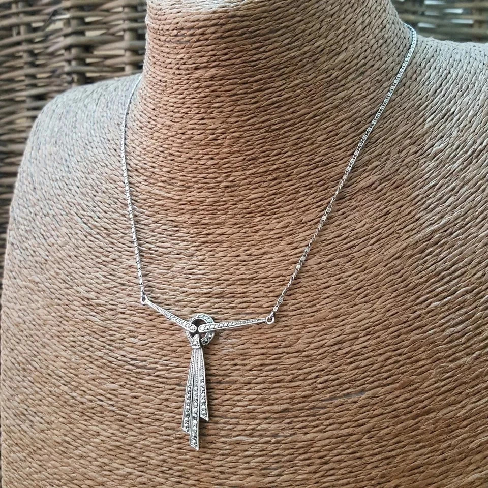 Art Deco Style Lab Created Diamond Anniversary Wedding 14K White Gold FN Pendant