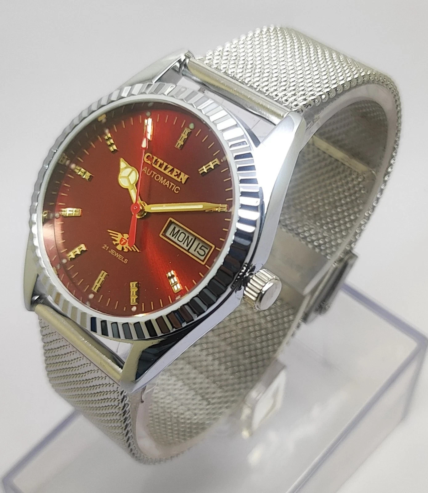 Vintage Citizen Automatic Men’s 21 Jewels Red dial Japan Made Wrist watch